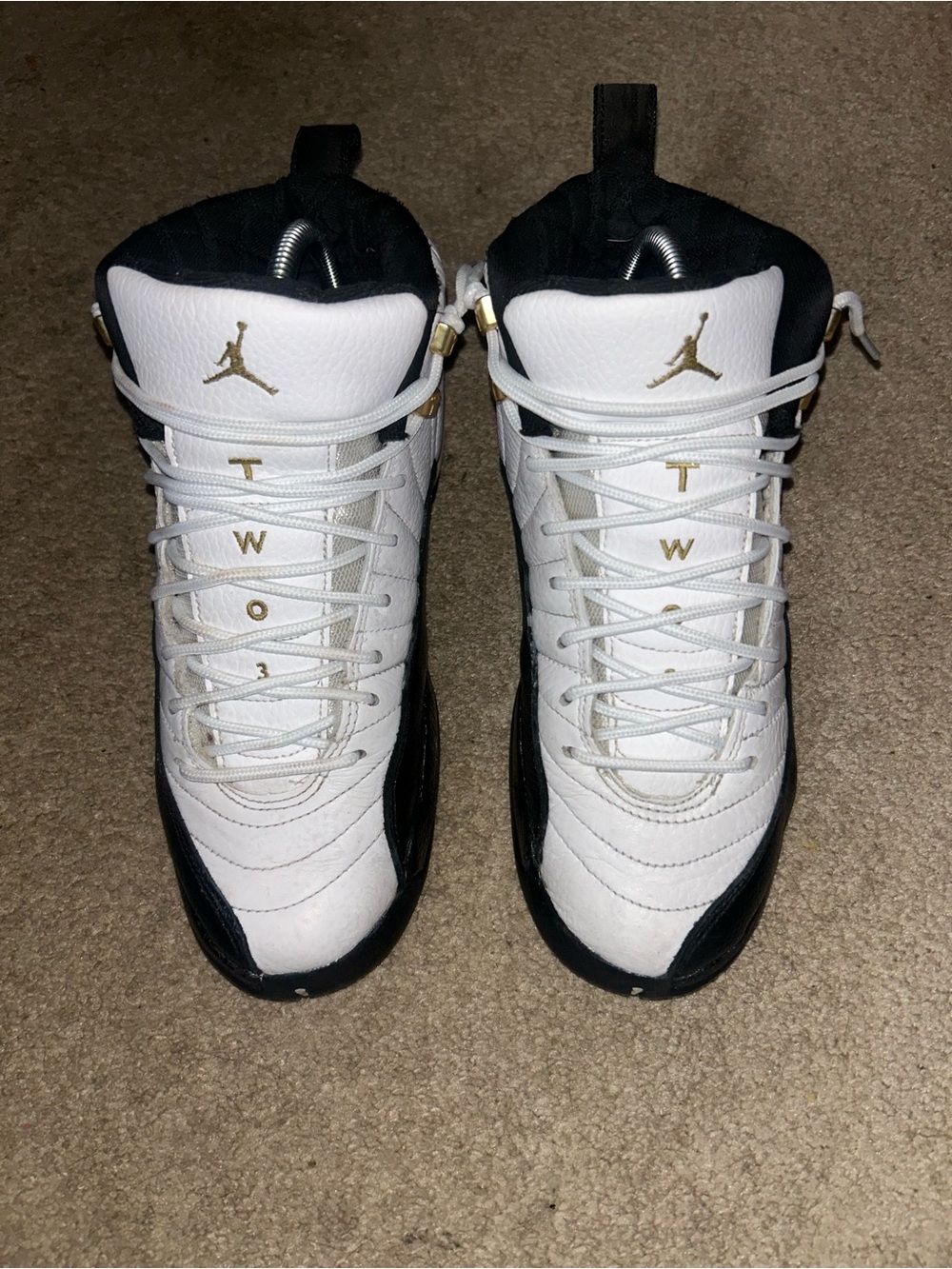 Air Jordan retro 12s taxi black and white Basketball Shoe